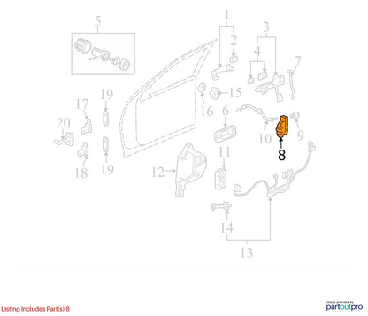 2005-2011 CADILLAC STS FRONT LEFT DRIVER DOOR LOCK LATCH ACTUATOR OEM 25876542