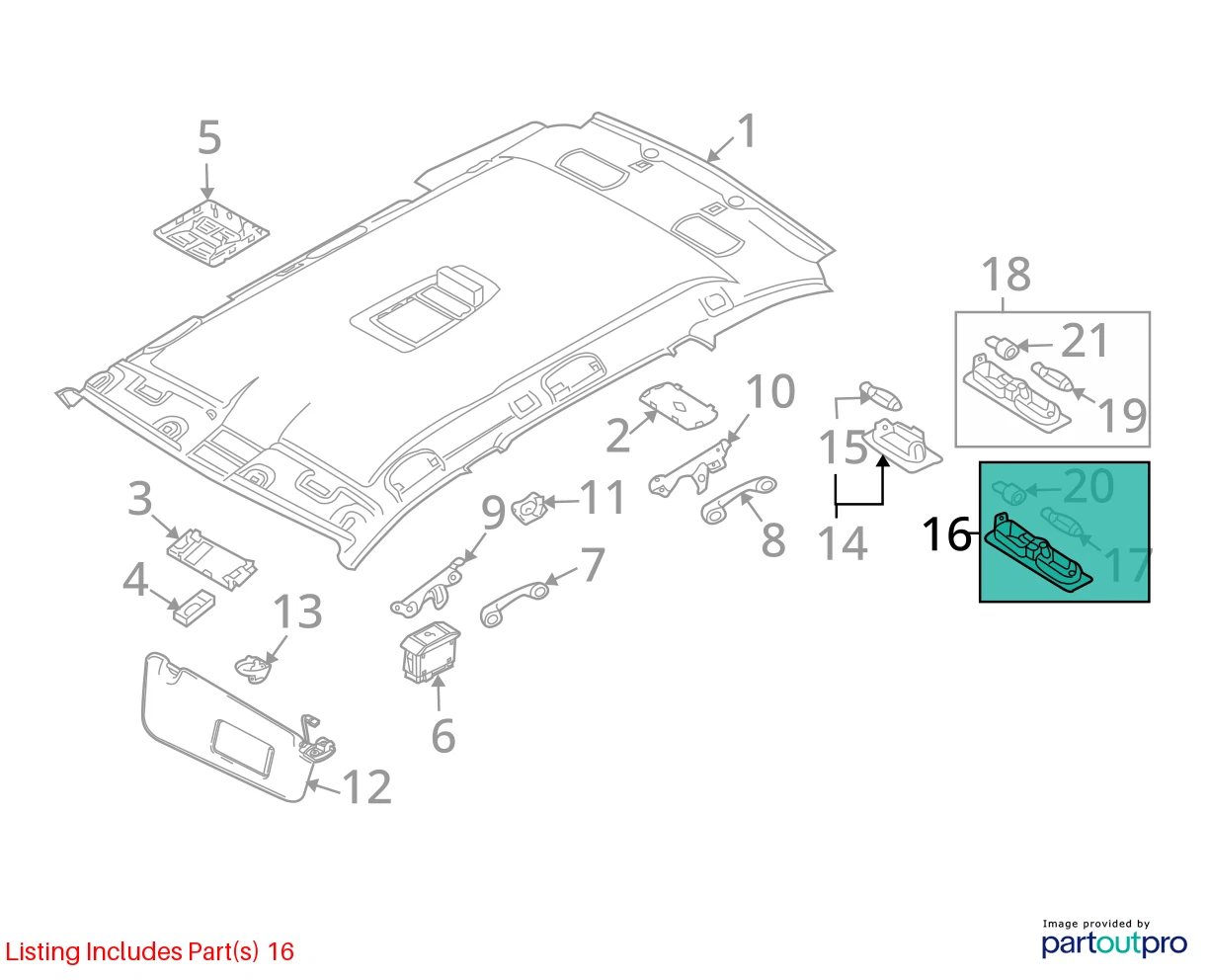 06-10 BMW 550I FRONT INTERIOR OVERHEAD READING DOME MAP LIGHT LAMP 63316962058