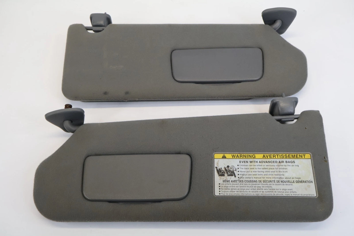 2004-2006 TOYOTA TUNDRA DOUBLE CAB SUN VISOR SET LEFT RIGHT DUAL PANEL GRAY OEM