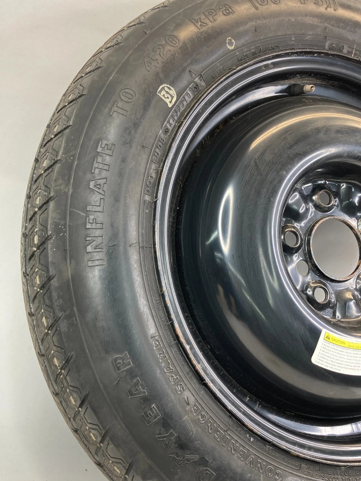 03-05 INFINITI G35 COUPE EMERGENCY SPARE TIRE COMPACT DONUT 145/90D16 16" R16