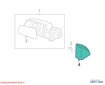 07-11 HYUNDAI ACCENT RIGHT PASSENGER DOOR MANUAL MIRROR CORNER COVER 87660-1E010