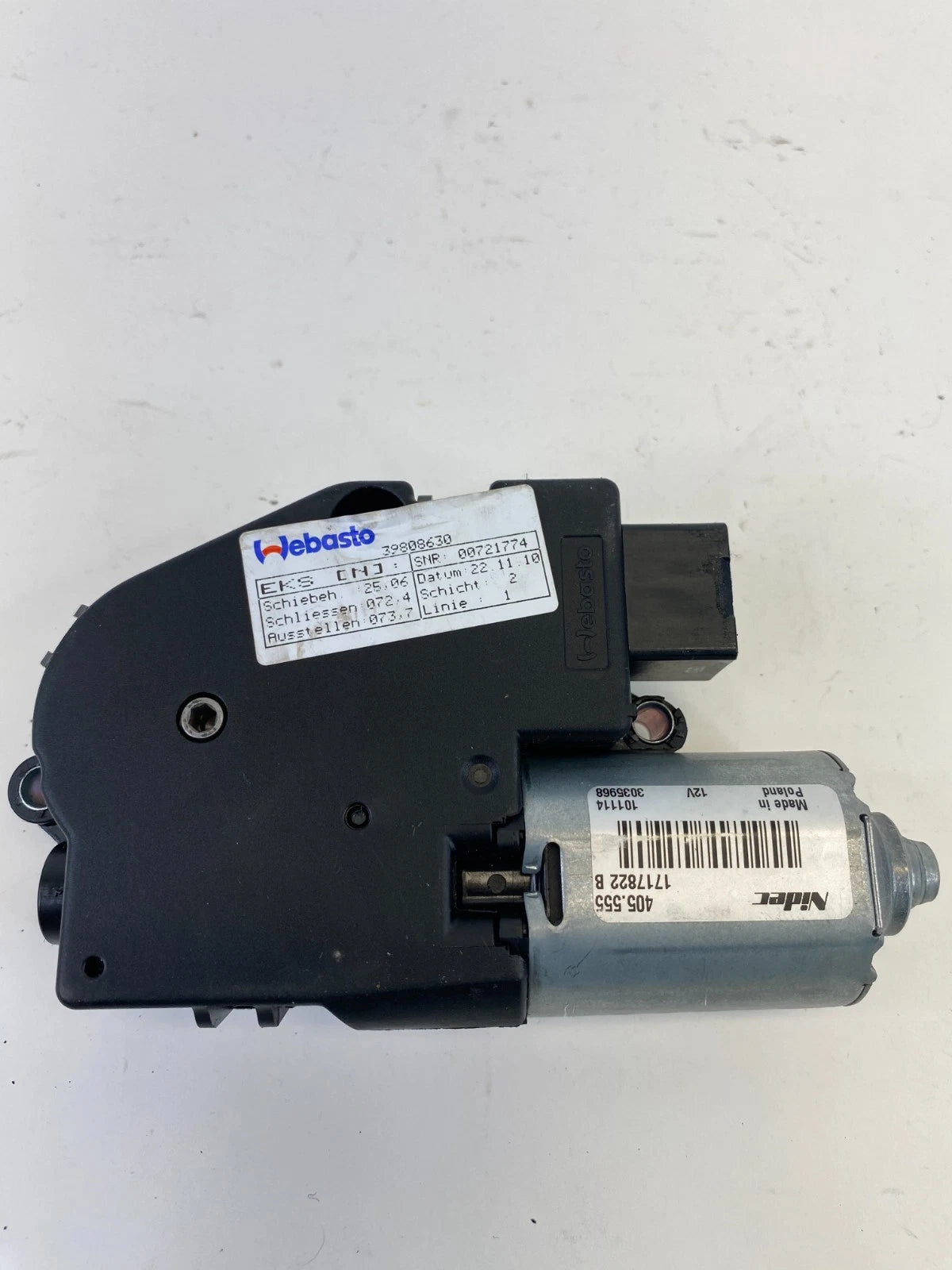 2011-2018 VOLVO S60 SUNROOF SUN ROOF MOTOR ASSEMBLY 4N51-F53508AD OEM