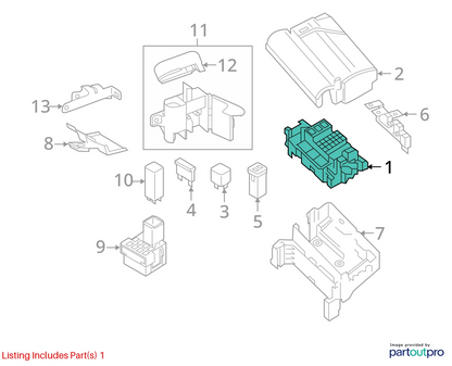 2012-2015 VW PASSAT 1.8L L4 ENGINE BAY RELAY FUSE JUNCTION BOX 5C0-937-819-L