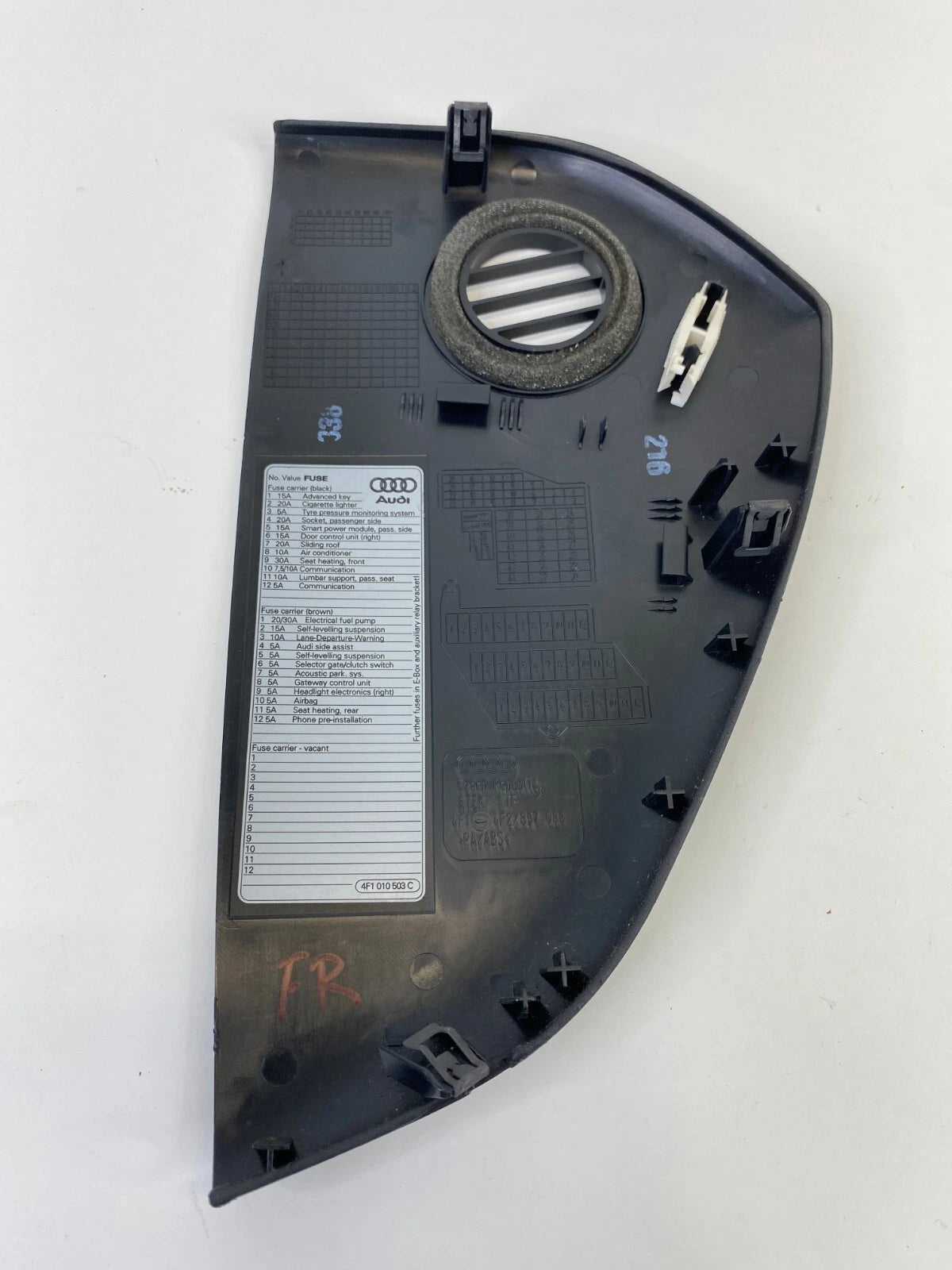 2007-2011 AUDI A6 A6 QUATTRO DASH RIGHT PASSENGER SIDE END CAP COVER 4F2-857-086