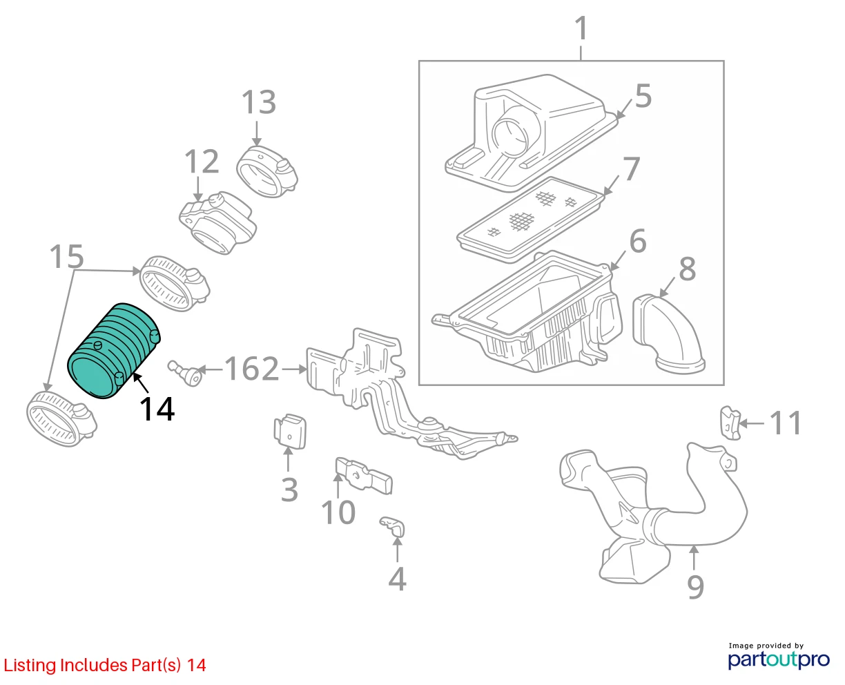 1999-2004 OLDSMOBILE ALERO 3.4L AIR INTAKE HOSE TUBE MASS FLOW 24505502 OEM