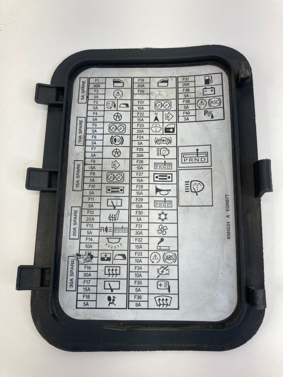 2002-2008 Mini Cooper Interior Passenger Footwell Fuse Box Lid Cover 8384534 OEM