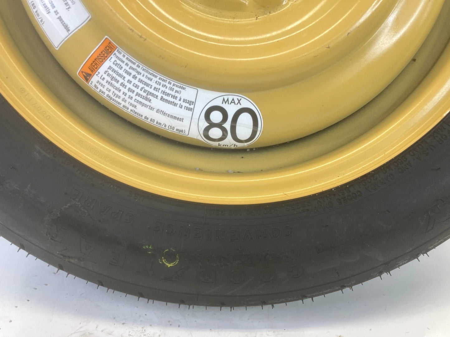 2010-2013 SUZUKI KIZASHI EMERGENCY SPARE TIRE COMPACT DONUT WHEEL T145/90D16 95M