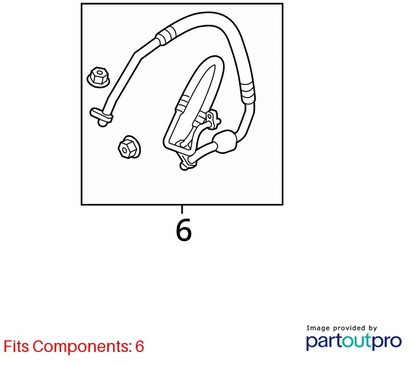 2011-2015 CHEVY CRUZE 1.4L TURBO A/C DISCHARGE SUCTION HOSE LINE 13264929 OEM