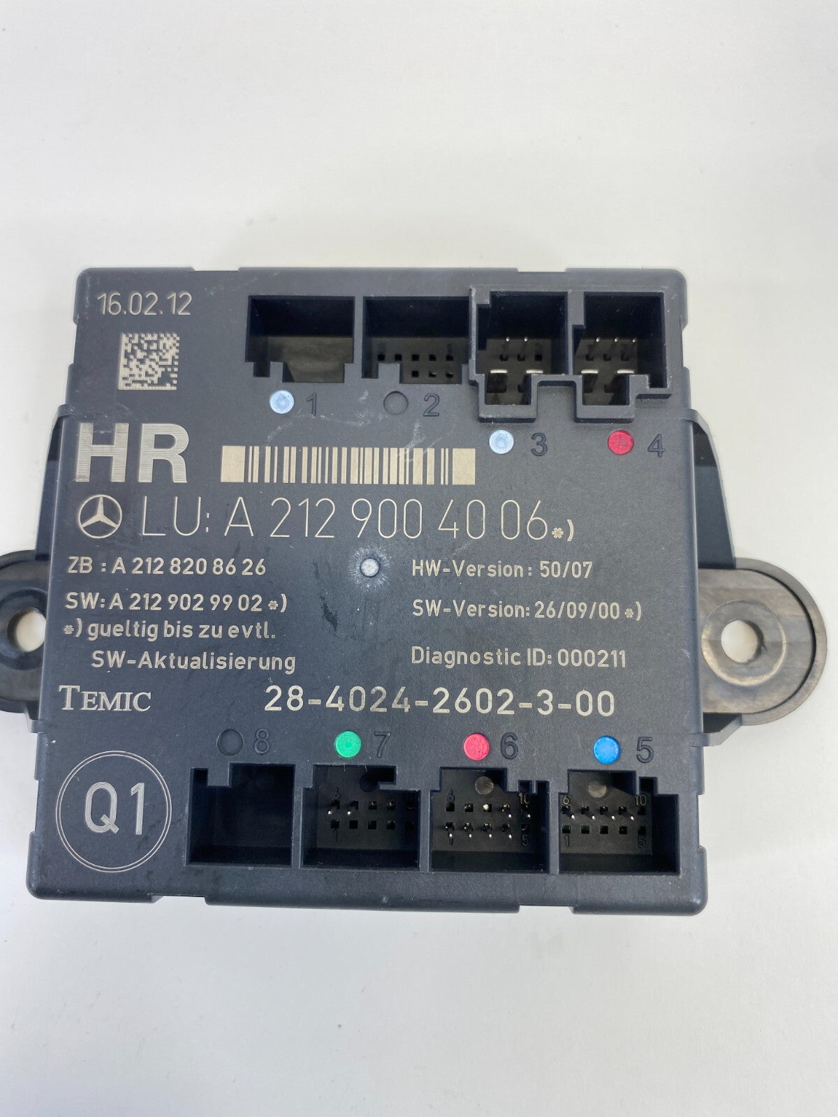 2006-2016 Mercedes-Benz E350 Rear Right Side Door Control Module A2129004006