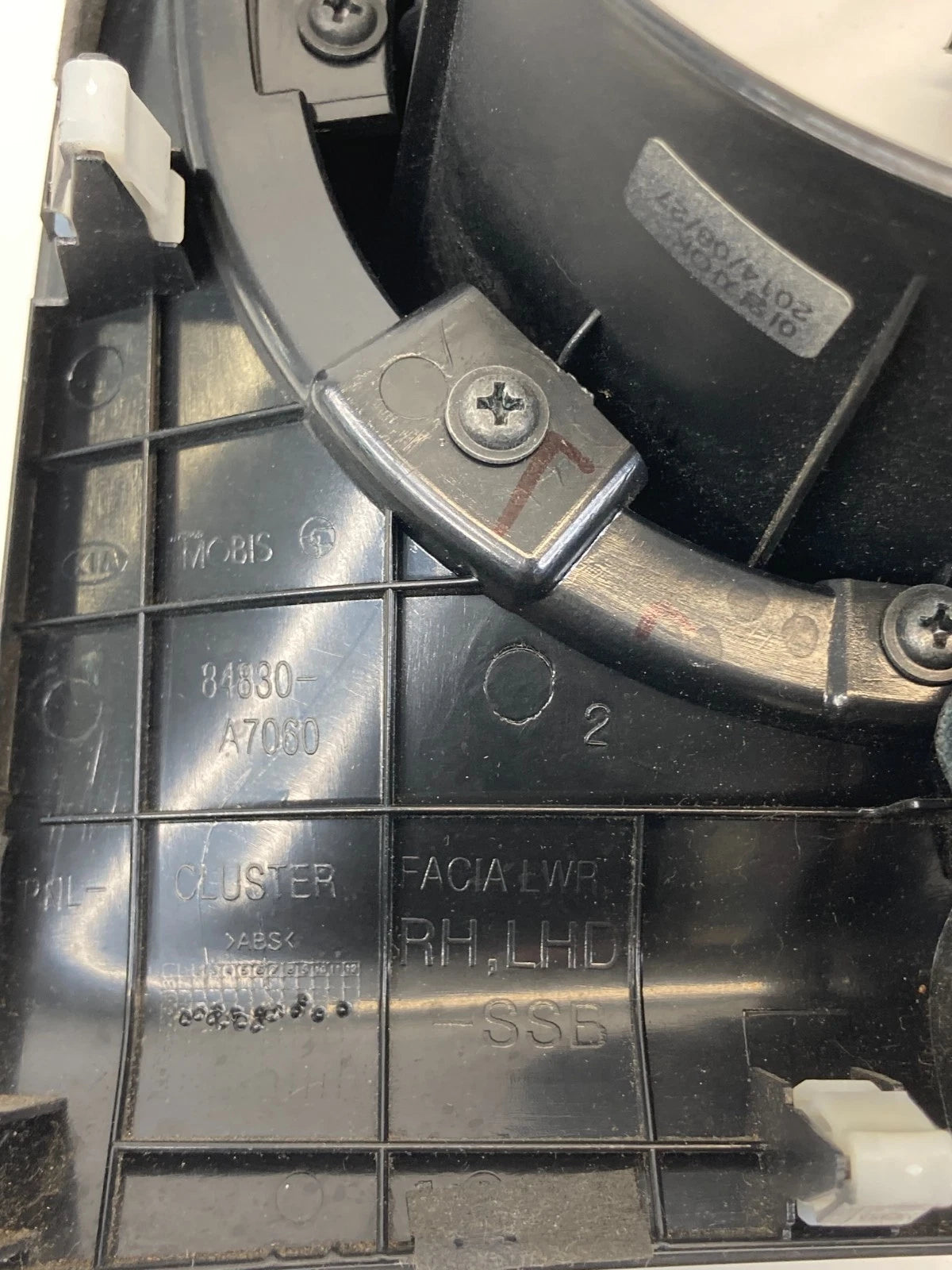 14-16 KIA FORTE DASH CLUSTER BEZEL W/ UPPER COLUMN COVER TRIM 84830-A7060 OEM