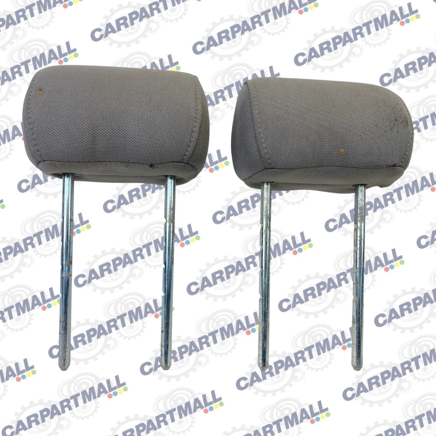 04 05 FORD F-150 REAR CLOTH LEFT & RIGHT SEAT HEADREST HEAD REST SET FLINT OEM
