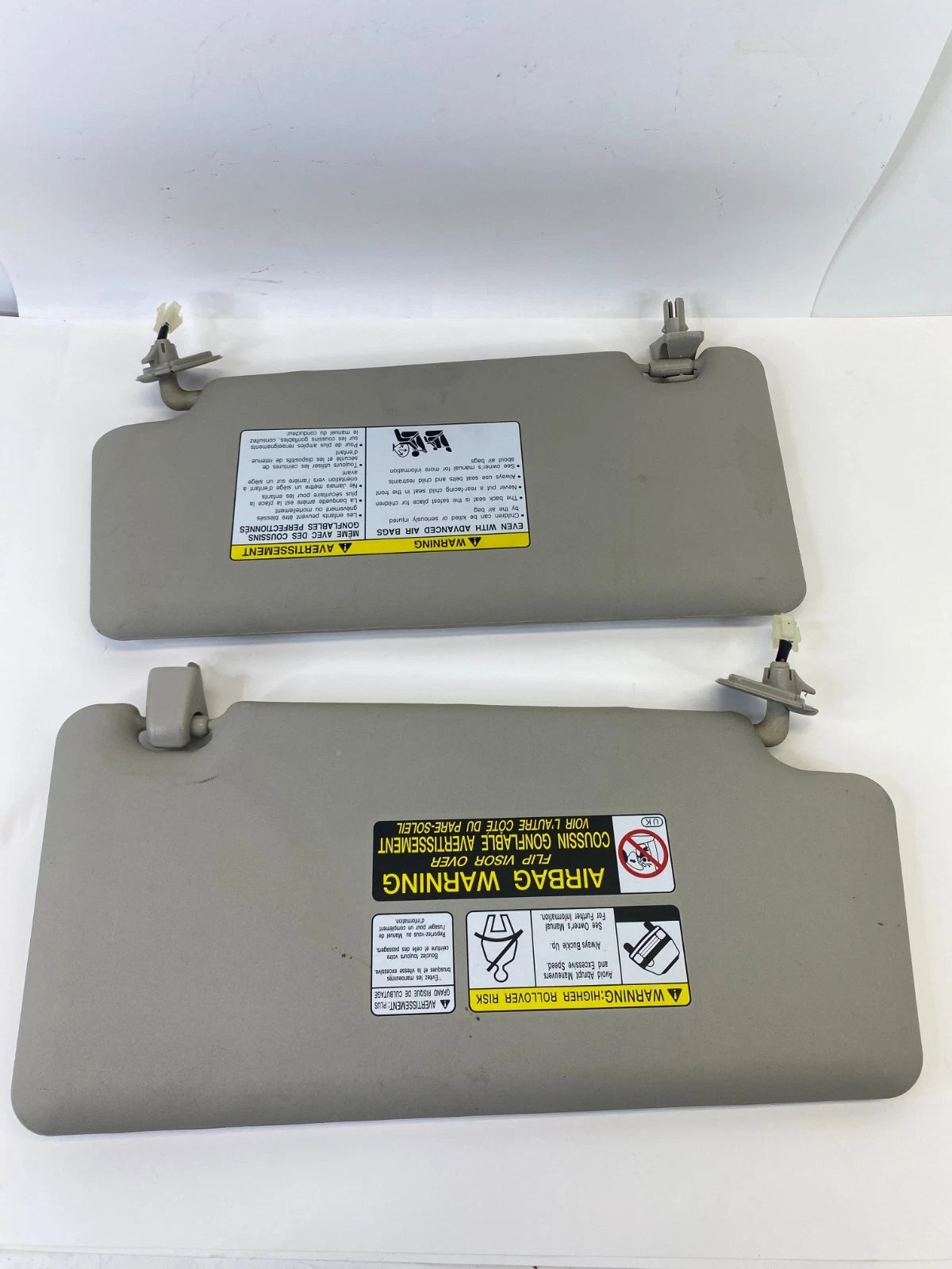 2008-2013 NISSAN ROGUE ROOF SUNVISOR SUN VISOR LEFT RIGHT PAIR SET W LIGHT OEM