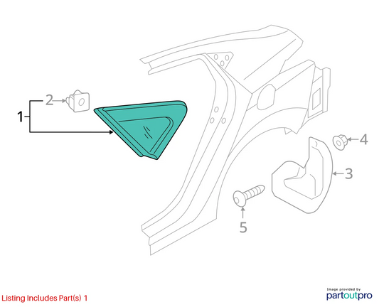 11-16 ELANTRA REAR LEFT EXTERIOR QUARTER PANEL APPLIQUE TRIM MOLDING 87810-3X000
