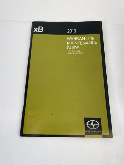 2010 SCION XD OWNER'S MANUAL & WARRANTY INFORMATION MAINTENANCE BOOK W/ CASE