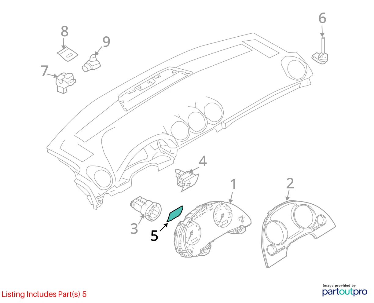 2002-2009 AUDI A4 A4 QUATTRO DASH LEFT INSTRUMENT PANEL COVER TRIM 8E19195085PR