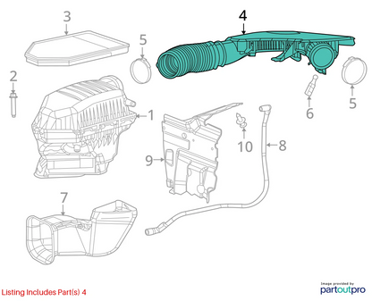 2011-2019 DODGE CHARGER 3.6L 6 Cyl AIR CLEANER INTAKE DUCT HOSE TUBE OEM