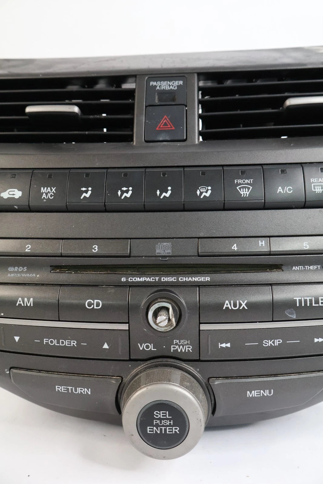 2010-2012 HONDA ACCORD RADIO CD PLAYER & CLIMATE CONTROL PANEL W/O NAVIGATION