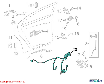 2013 2014 2015 CHEVROLET MALIBU REAR RIGHT DOOR WIRING HARNESS 22989429 OEM
