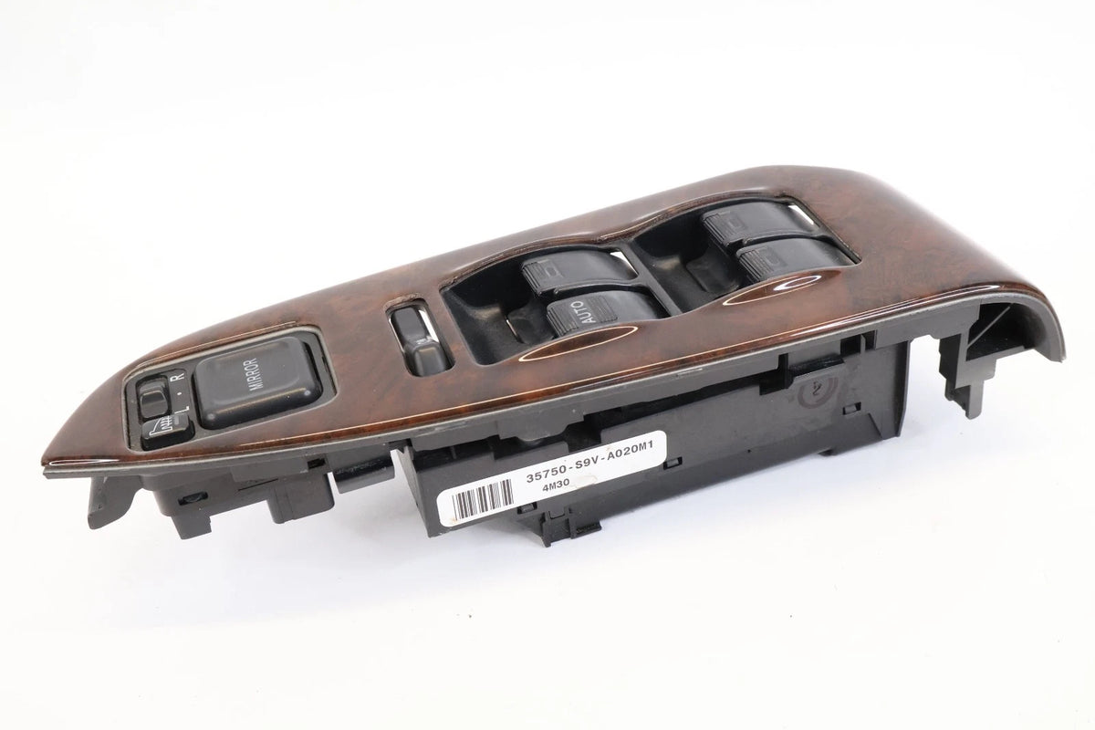 03-05 HONDA PILOT FRONT LEFT DRIVER MASTER DOOR WINDOW SWITCH CONTROL WOOD OEM