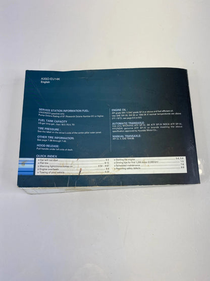 2011 11 HYUNDAI SONATA OWNERS OWNER'S MANUAL GUIDE BOOK OEM