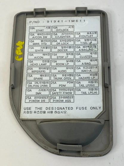 2010-2013 KIA FORTE INTERIOR DASH FUSE BOX COVER LID CAP OEM FACTORY 84786-1M110