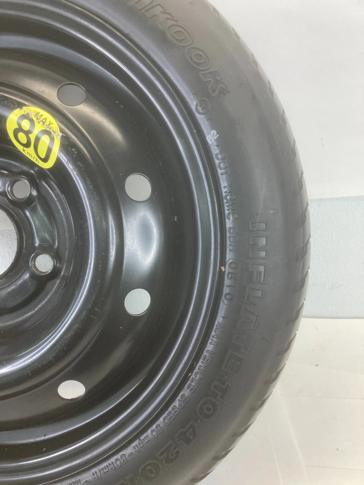 2010-2013 KIA FORTE KIA FORTE EMERGENCY SPARE TIRE DONUT WHEEL T125/80D15 95M