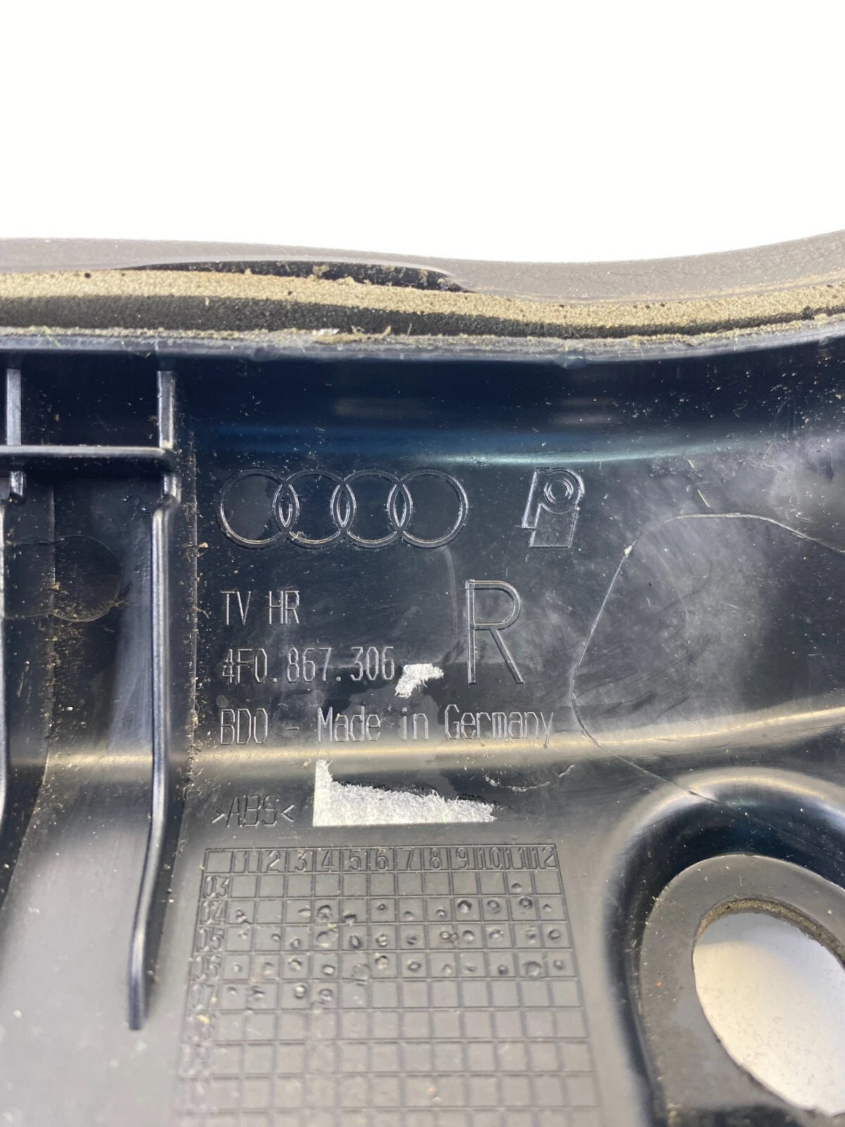 05-08 AUDI A6 FRONT RIGHT DOOR PULL HANDLE ARMREST TRIM OEM FACTORY 4F0-867-306