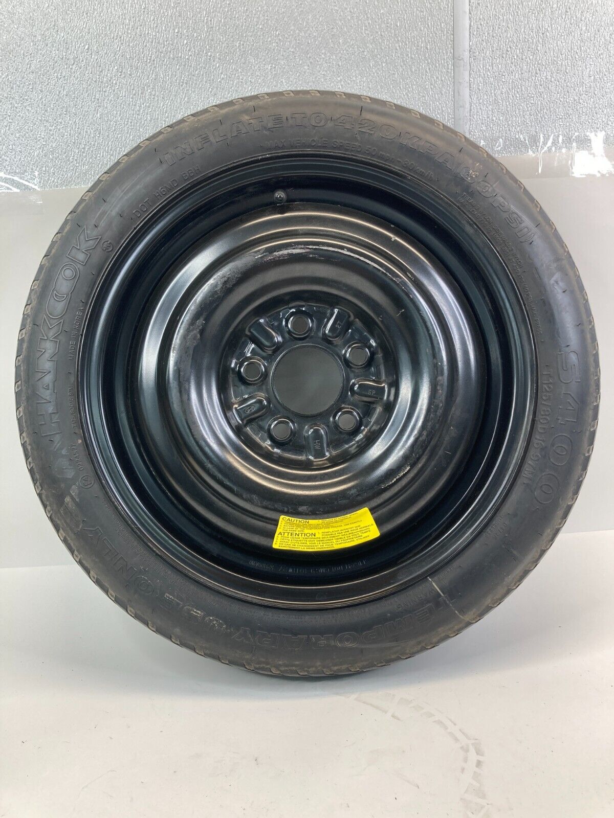 2006-2014 Hyundai Sonata Emergency Spare Tire Wheel Donut Compact T125/80/D16