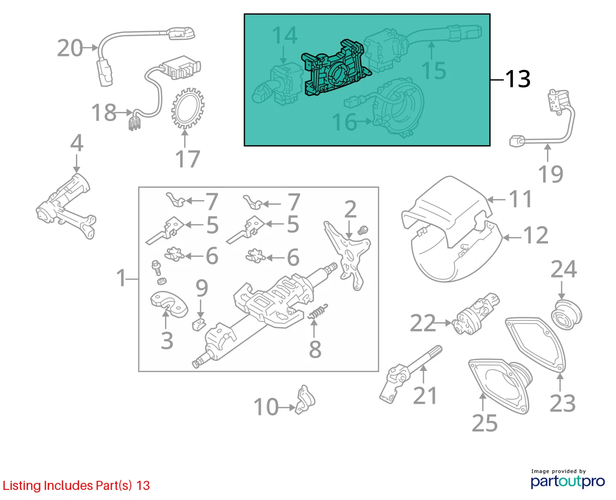 01-03 LEXUS RX300 3.0L STEERING COLUMN COMBO SWITCH MOUNT HOUSING 84310-48080