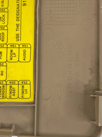 2011-2015 HYUNDAI SONATA LOWER DASH FUSE BOX TRIM COVER LID TAN 84758-3S000 OEM
