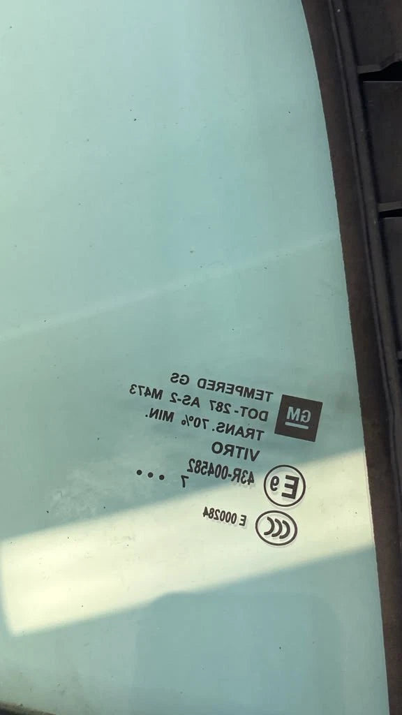 2015-2020 CHEVROLET TRAX FRONT LEFT DRIVER QUARTER WINDOW GLASS E943R-004582 OEM