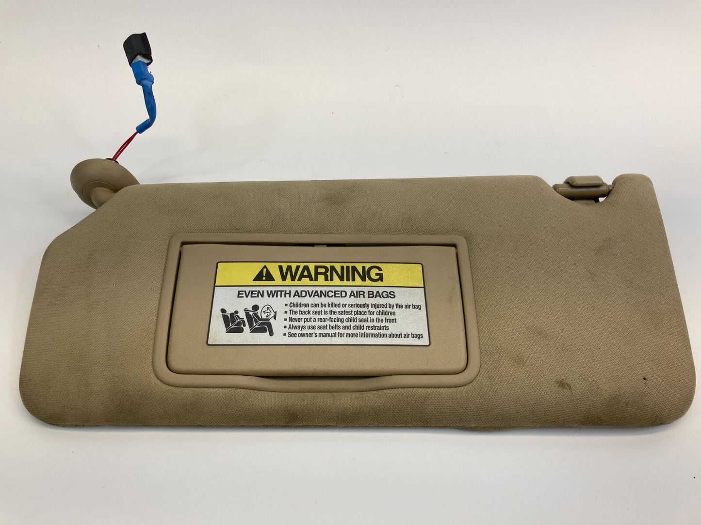 08-10 Honda Accord Driver Left Sun Visor Shade w/ Mirror Illuminated Ivory OEM