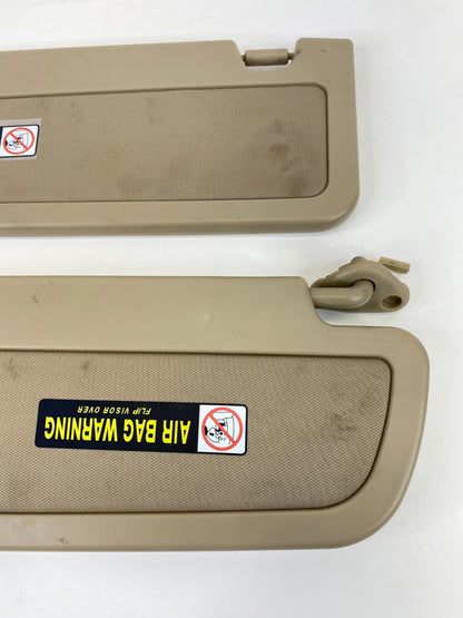 2006-2008 HONDA CIVIC SEDAN FRONT SUN VISOR SHADE TAN BEIGE PAIR SET OEM