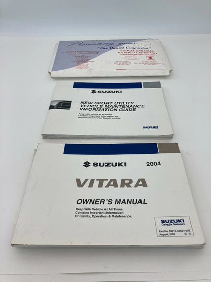 2004 04 SUZUKI VITARA LX OWNERS MANUAL INFORMATION GUIDE BOOK SET OEM