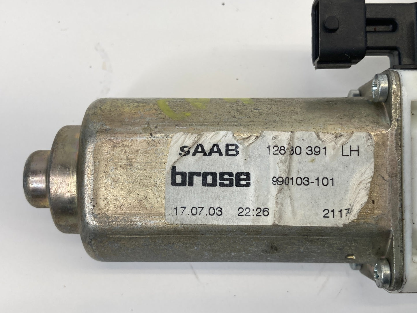 03-11 Saab 9-3 Convertible Rear Left Back Side Door Window Motor 12830391 OEM