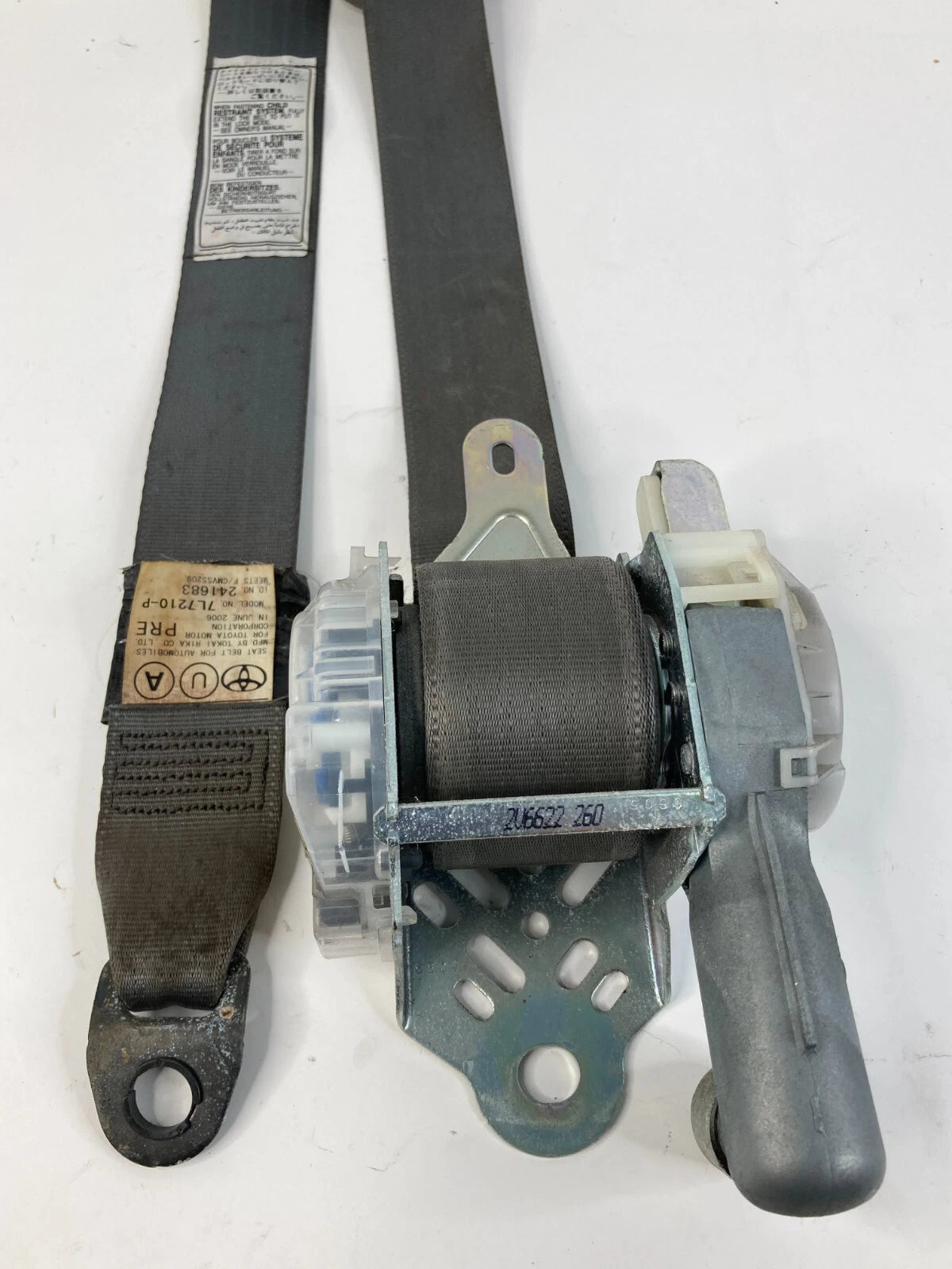 2004-2009 TOYOTA PRIUS FRONT RIGHT PASSENGER SEAT BELT RETRACTOR 7L7210-P OEM