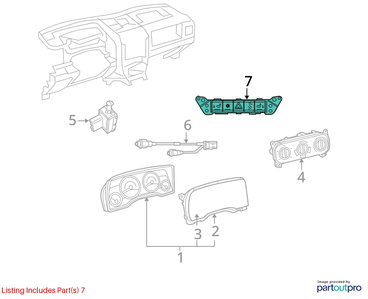 2009-2017 JEEP COMPASS DASH HAZARD & TRACTION CONTROL SWITCHES 68044102AC OEM