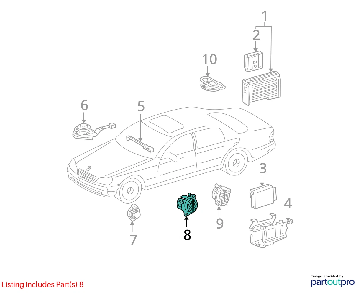2000-2006 MERCEDES-BENZ S 500 FRONT LEFT DOOR SOUND SYSTEM AUDIO SPEAKER OEM