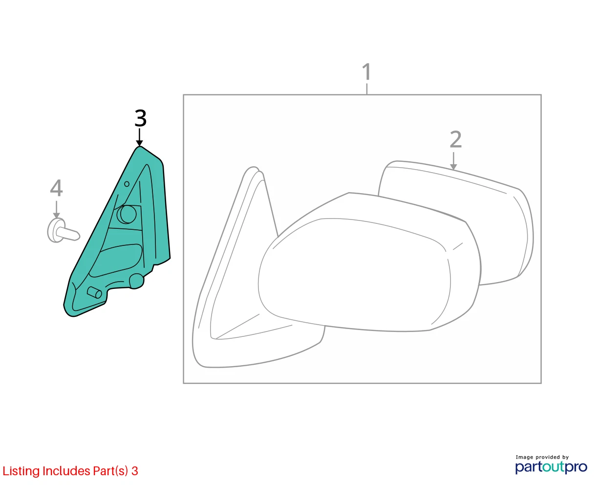 1997-2003 INFINITI QX4 INTERIOR FRONT RIGHT PASSENGER CORNER MIRROR COVER TRIM