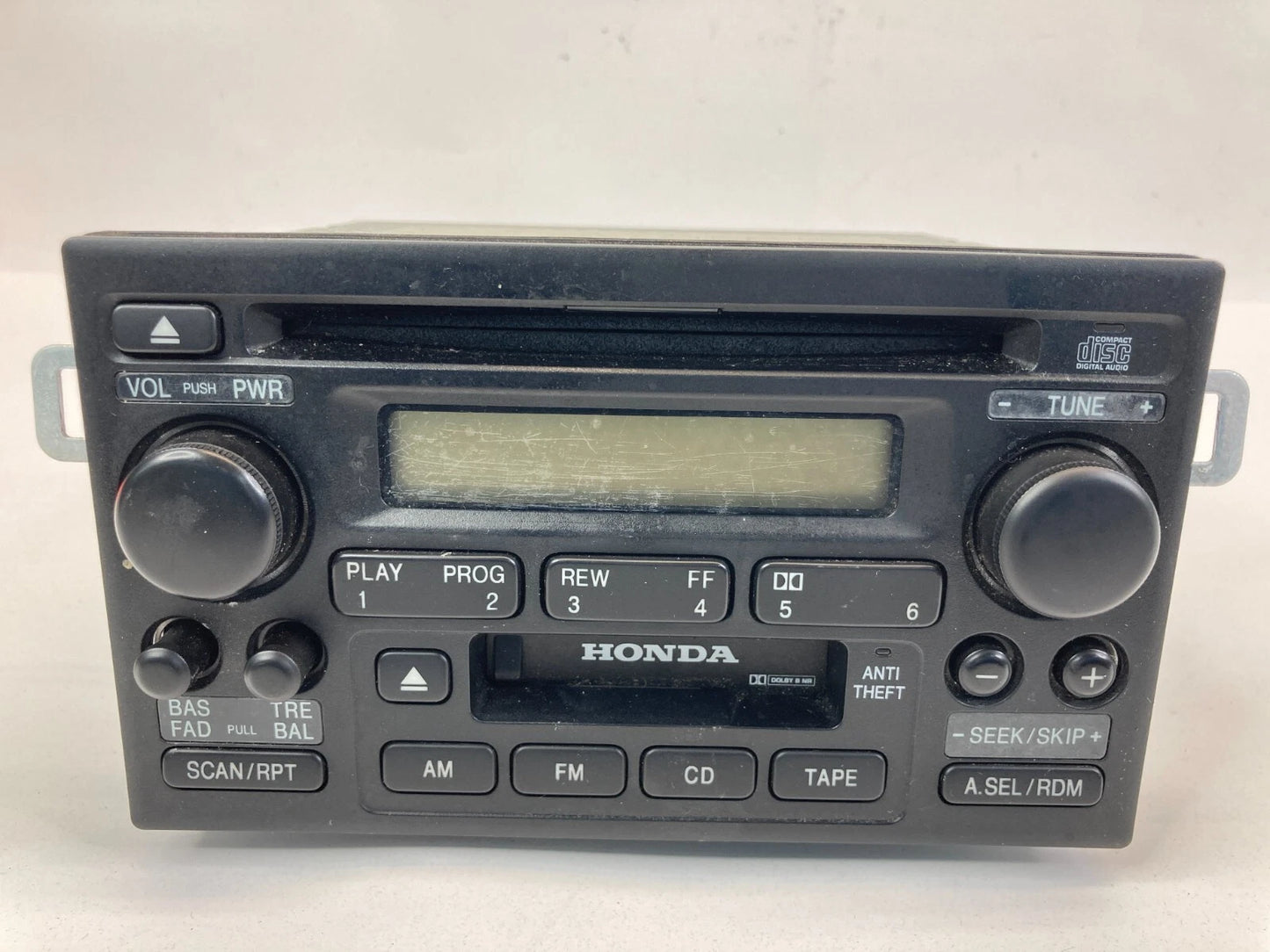 01-02 HONDA ACCORD AM FM RADIO RECEIVER PLAYER CD CASSETTE 39101-S84-A510 OEM