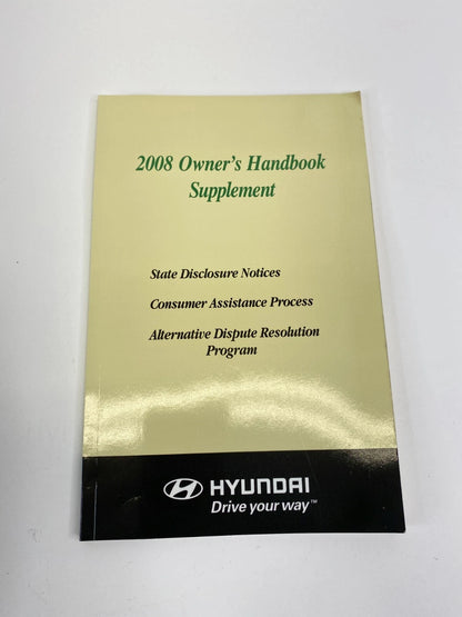2008 HYUNDAI SONATA OWNER'S GUIDE USERS MANUAL WARRANTY INFORMATION W/ CASE OEM