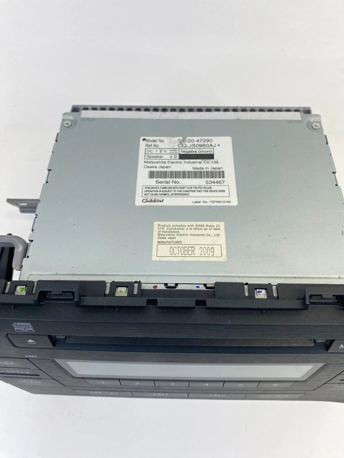 2010 2011 TOYOTA PRIUS RADIO RECEIVER CD DISC PLAYER MP3 WMA UNIT 8612047290 OEM
