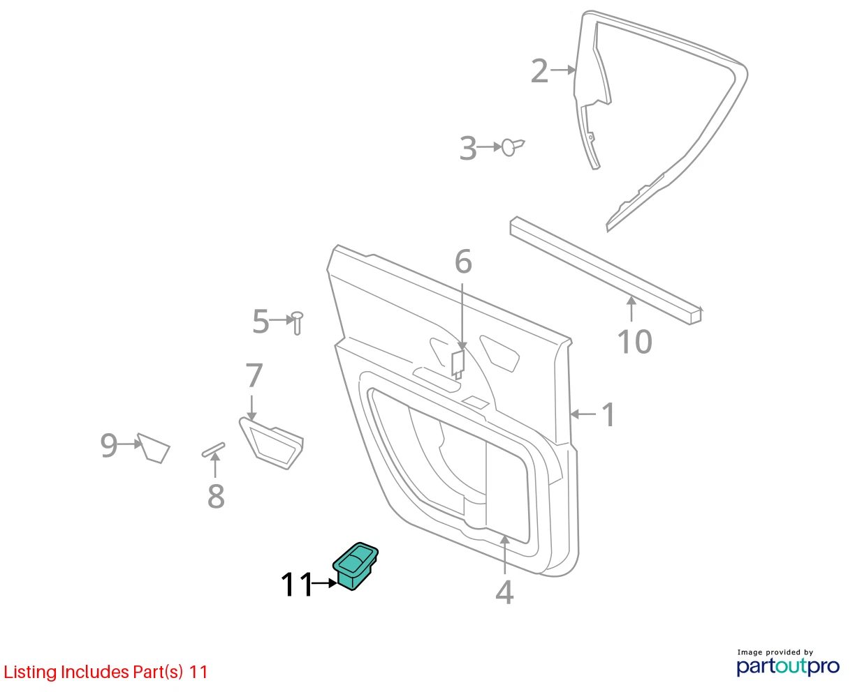 2011-2017 DODGE JOURNEY REAR LEFT BACK SIDE WINDOW CONTROL SWITCH 68080842AA OEM