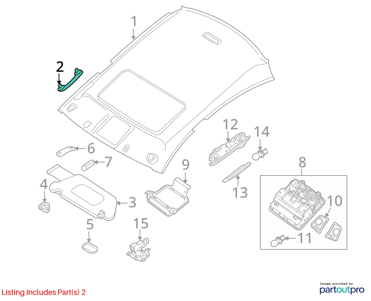2009-2014 NISSAN MAXIMA SEDAN ROOF FRONT LEFT INNER GRAB GRIP HANDLE 73940JA00A