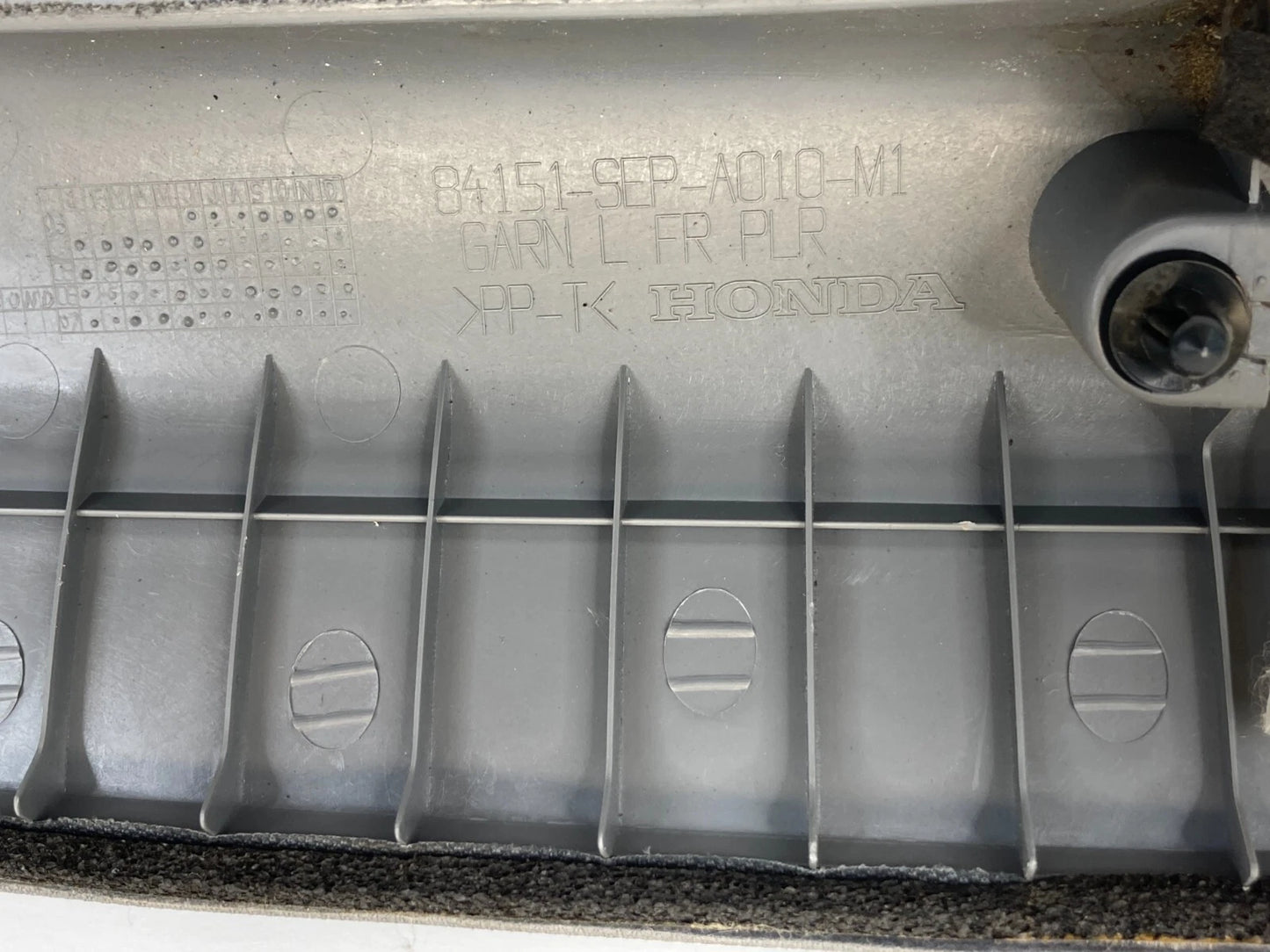 2004-2008 ACURA TL FRONT LEFT DRIVER SIDE UPPER INTERIOR A PILLAR 84151-SEP-A010