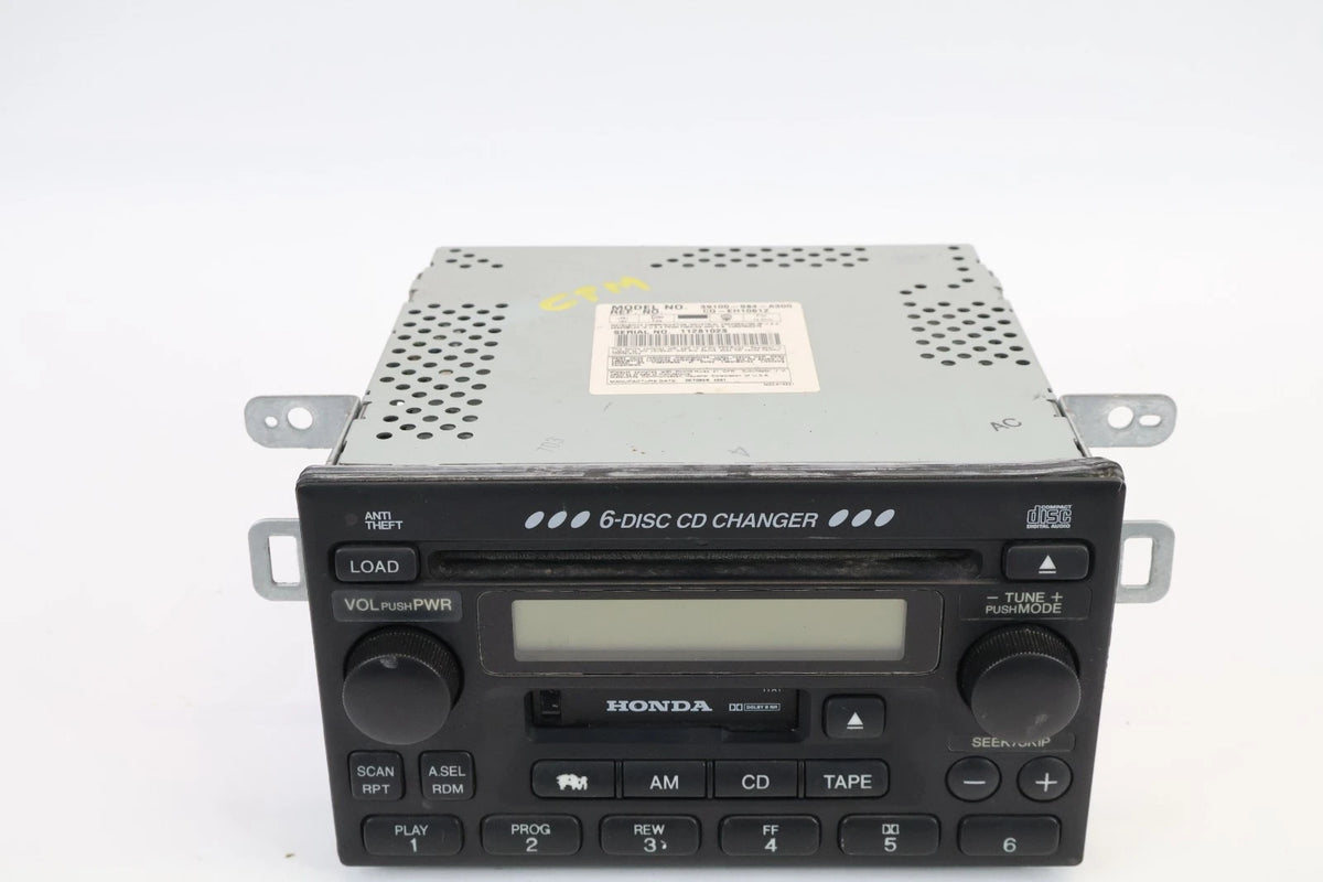01 02 HONDA ACCORD RADIO AM FM 6 CD CASSETTE PLAYER RECEIVER 39100-S84-A300 OEM