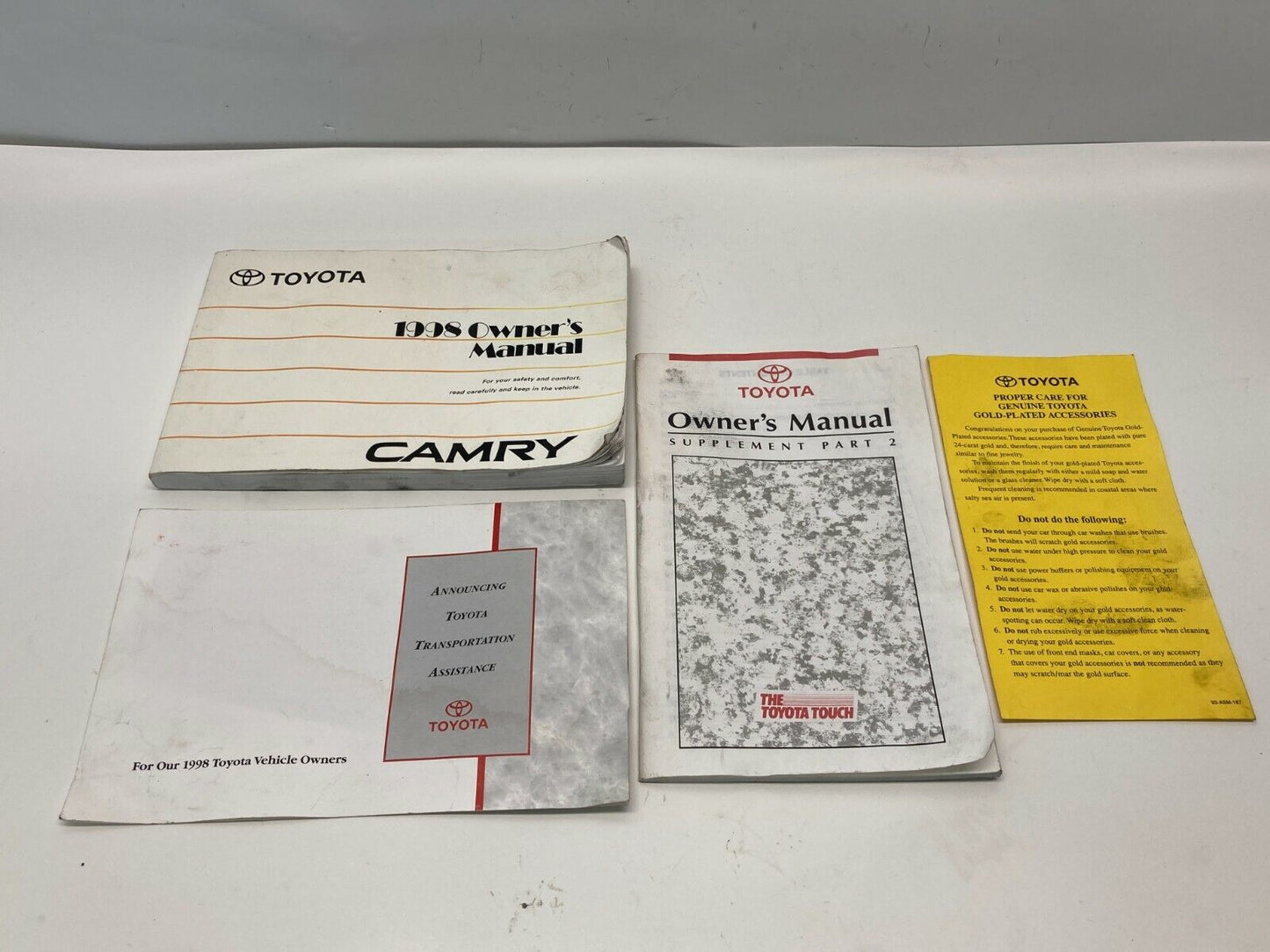 1998 98 Toyota Camry Sedan Owner's Manual Guide Book & Supplement OEM