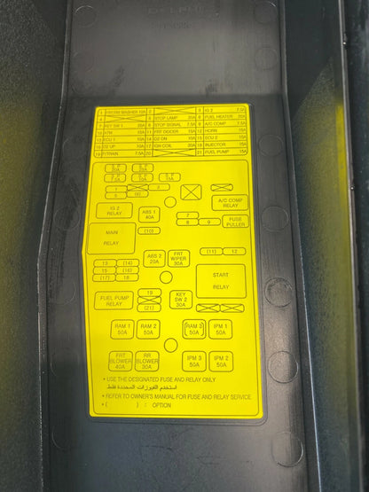 2007 2008 HYUNDAI ENTOURAGE ENGINE FUSE RELAY BOX UPPER COVER JUNCTION BLOCK OEM