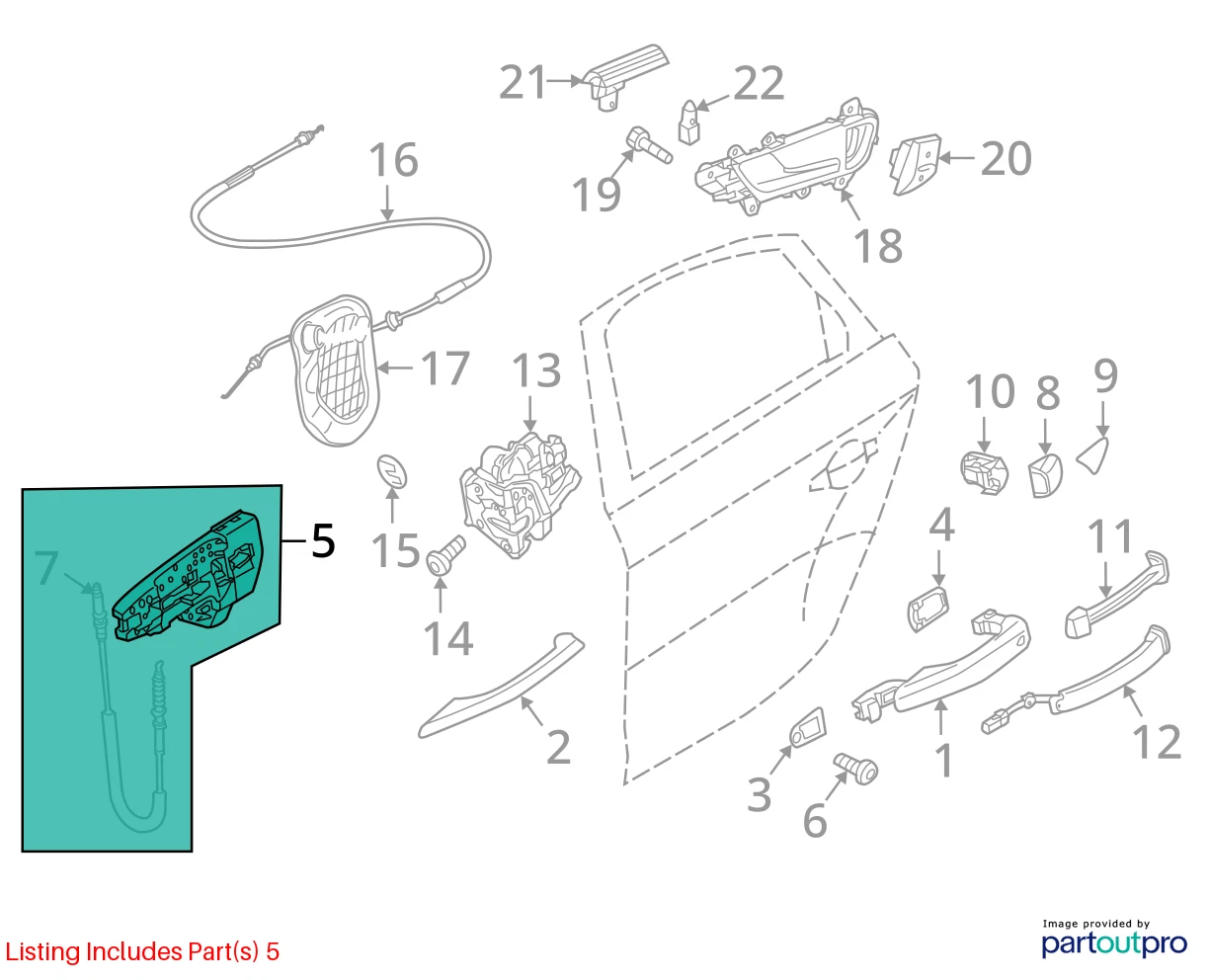 09-16 AUDI A4 QUATTRO FRONT RIGHT SIDE EXTERIOR OUTSIDE DOOR HANDLE 8T0837886B
