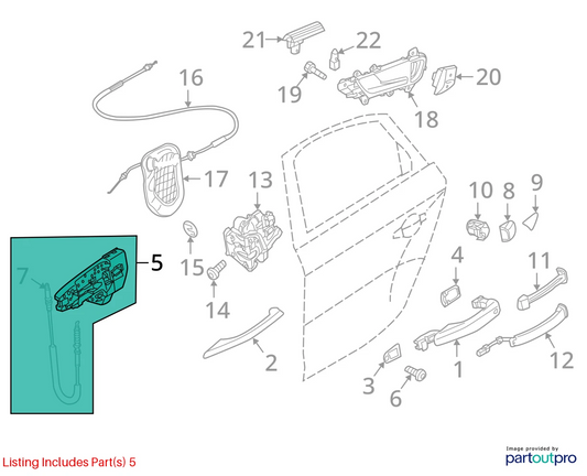 09-16 AUDI A4 QUATTRO FRONT RIGHT SIDE EXTERIOR OUTSIDE DOOR HANDLE 8T0837886B